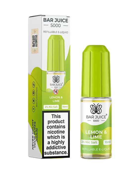 Lemon & Lime Nic Salt E-Liquid - Bar Juice 5000 - 10mg - PG 60% - Image 3