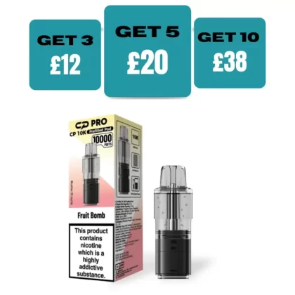 Fruit Bomb Crystal Pro CP10k Prefilled Pods - £4.99 or 3 For £12 - Fruit Bomb