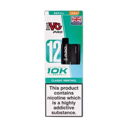 Classic Menthol Pro 12 Prefilled Pod + Refill by IVG - 10mg