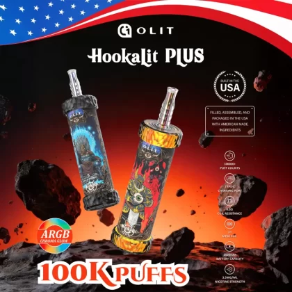 Assembled in USA | OLIT HookaLit PLUS 100K Disposable E-Hookah