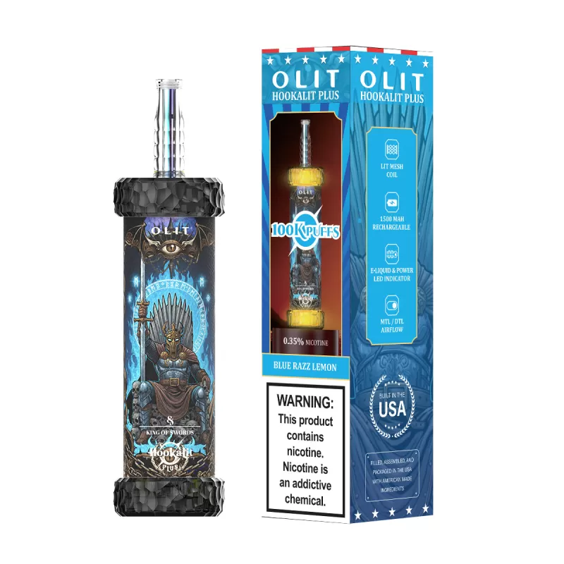 Assembled in USA | OLIT HookaLit PLUS 100K Disposable E-Hookah - Image 2
