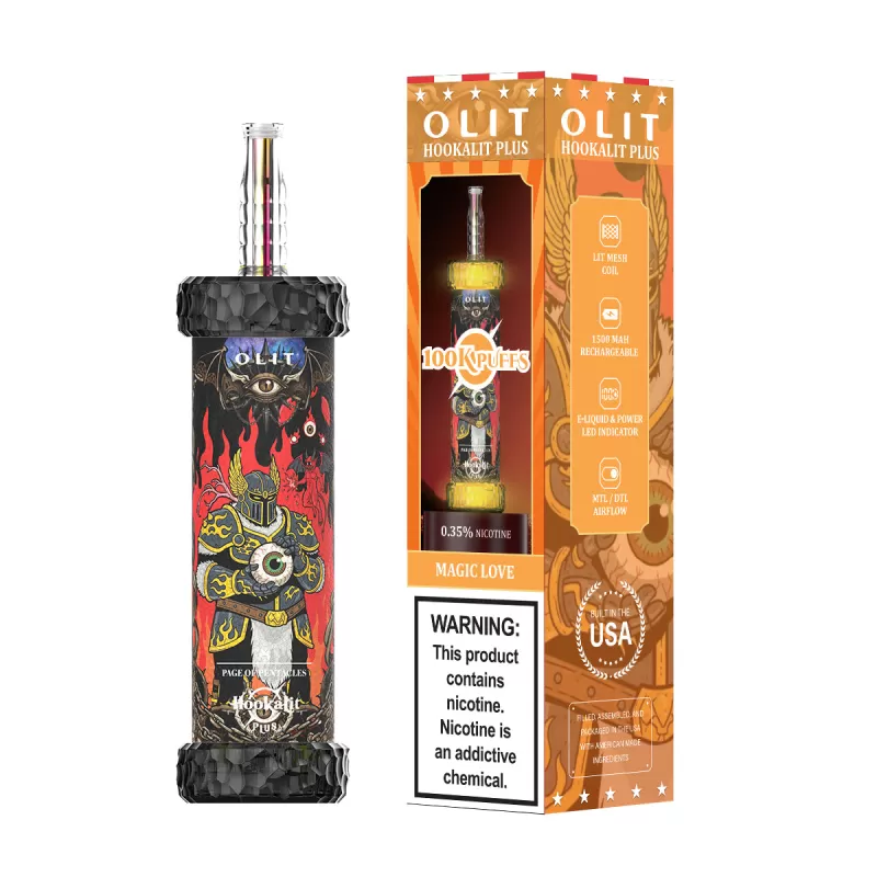 Assembled in USA | OLIT HookaLit PLUS 100K Disposable E-Hookah - Image 3