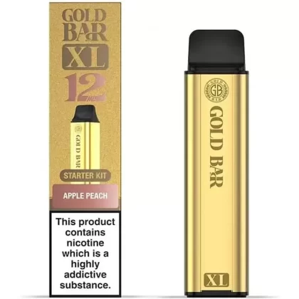 Gold Bar XL Prefilled Pod Kit - Flavour#Apple Peach>Banana Ice>Berry Blast>Blue Raspberry>Blueberry Sour Raspberry>Cherry Fizz>Cola Freeze>Hawaiian Sunrise>Lemon Lime>Oasis>Pineapple Ice>Ras