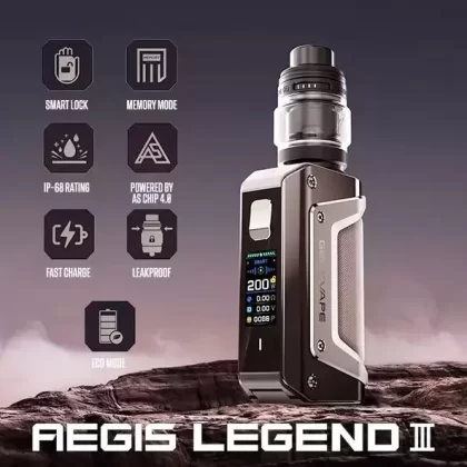 GEEKVAPE AEGIS LEGEND 3 200W STARTER KIT - Black, Silver