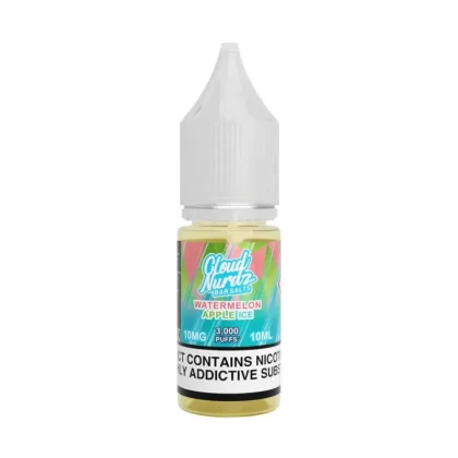 Cloud Nurdz Iced Watermelon Apple Nic Salt Vape Juice - 10 Pack - Strength 20mg