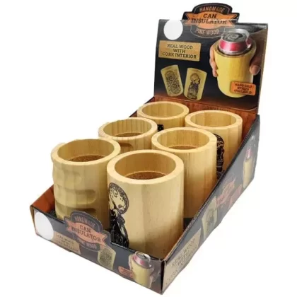 Wood Insulated Can and Bottle Cooler – 6 Pieces Per Retail Ready Display 23222