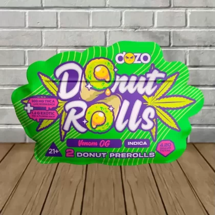 Dozo Donut Rolls THCa Pre-Rolls 2pk - flavor#Purple Cookies (Hybrid)>Jack Herer (Sativa)>Venom OG (Indica)
