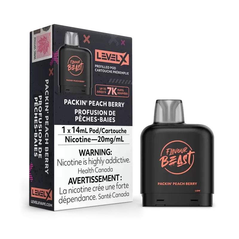 LEVEL X FLAVOUR BEAST PODS – PACKIN PEACH BERRY
