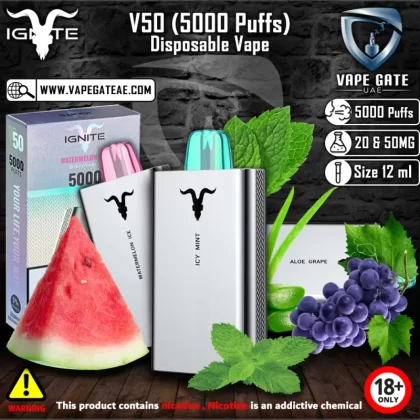 IGNITE - V50 (5000 Puffs) Disposable Vape - 20 mg / Green Apple
