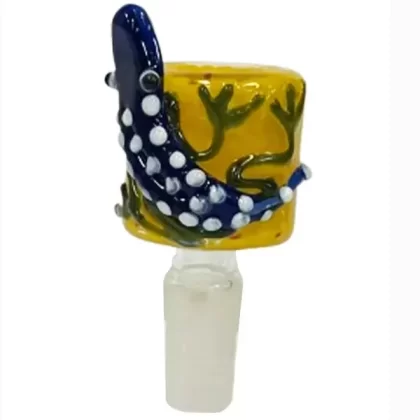 Pacific Rounded Blue 3D Gecko Male Bowl&14MM - Vape Store