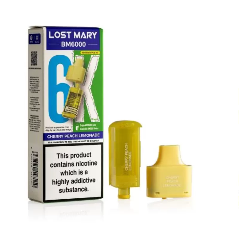 Lost Mary BM6000 Prefilled Replacement Pods – Cherry Peach Lemonade 20mg