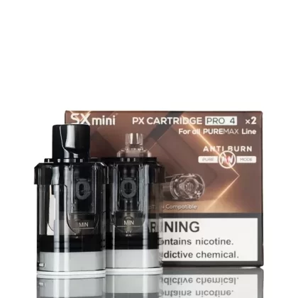 SXmini Puremax PX Pro 4 Replacement Pods - PX12 1.2ohm – Pack of 2, PX20 0.8ohm – Pack of 2