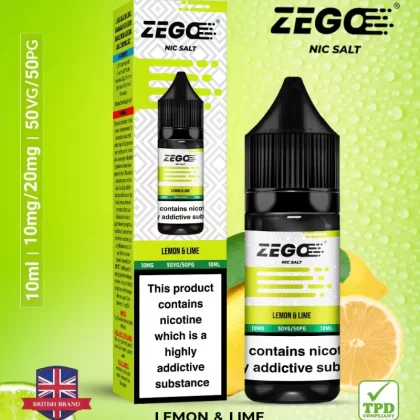 Zego Lemon Lime Nic Salt Vape Juice - 10 Pack