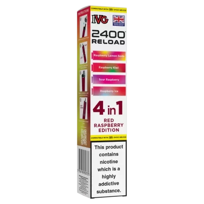 Red Raspberry Edition IVG 2400 Refill Pods - 20mg - Vape Product (D7D4D2)