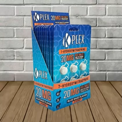 Kplex 7-Hydroxy 20mg Tablets Bulk Display Case - flavor#Blue Razz Bulk Case Deal (10 Blister Packs=60 Tablets Total) (0BD896)