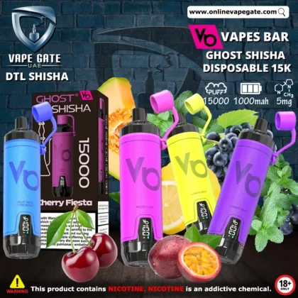 Vapes Bar Ghost Shisha Disposable Vape (15,000 PUFFS) - Lush Ice / 5 mg