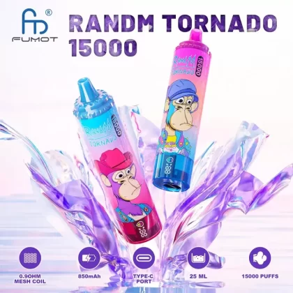 RandM Tornado 15000 Puffs | 0%-5% strength, 25mL, bulk disposable vape - Aiviouvapes