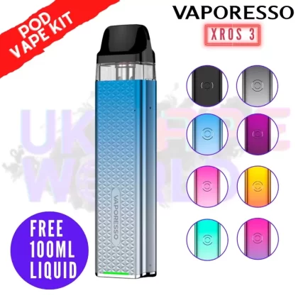 Vaporesso Xros 3 Pod Vape Kit + Free 100ML Liquid