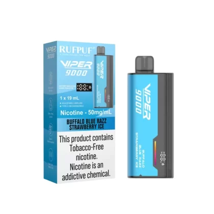 Rufpuf Viper Disposable – Buffalo Blue Razz Strawberry Ice 50mg (9000Puffs) - Vapebazaar Pk