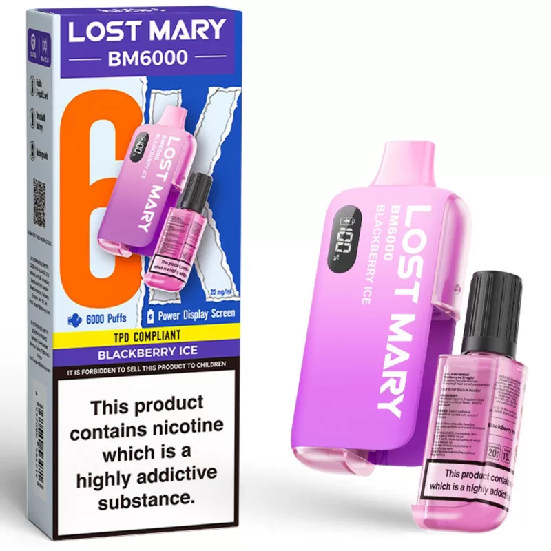 Lost Mary BM6000 Prefilled Vape KIT 10mg - Lemon Lime - Image 2