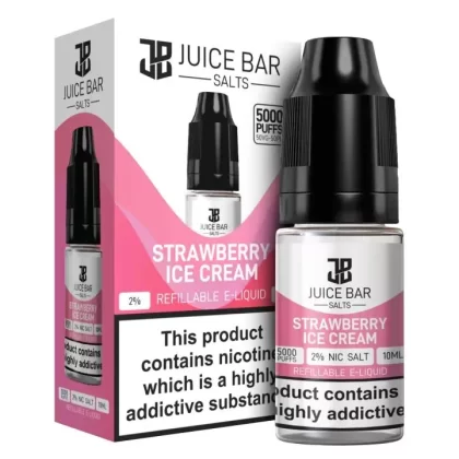 Strawberry Ice Cream 5x 10ml Nic Salt Juice Bar 5000 E Liquid
