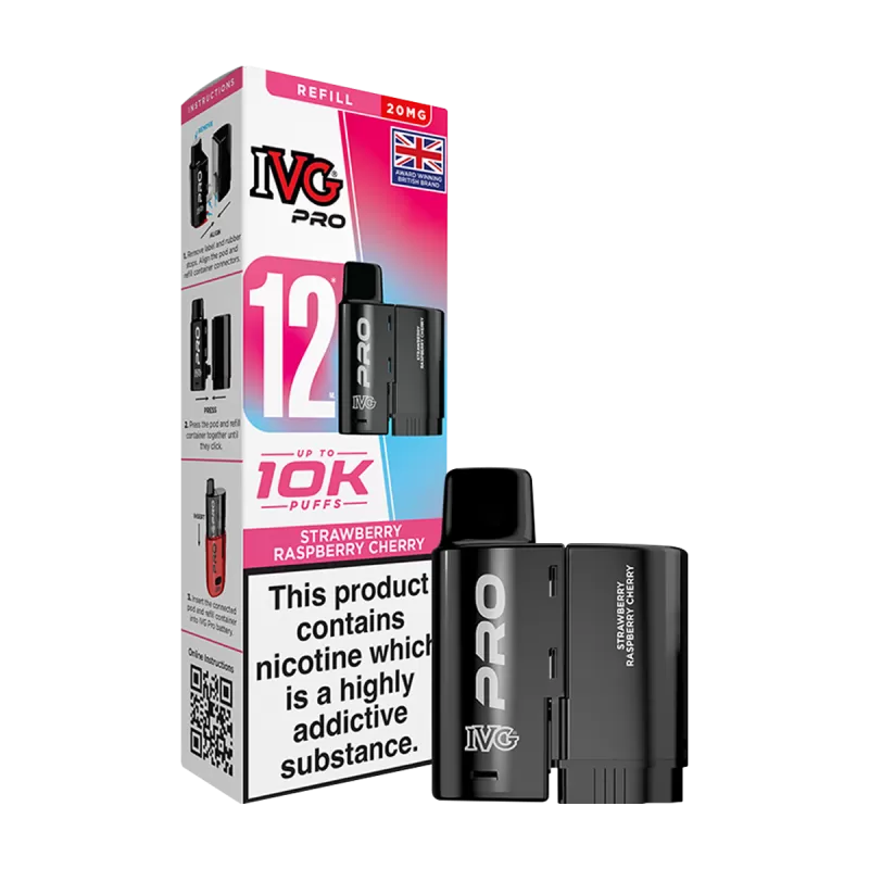 Strawberry Raspberry Cherry IVG Pro 12 Refill Pack - Ecigwizard