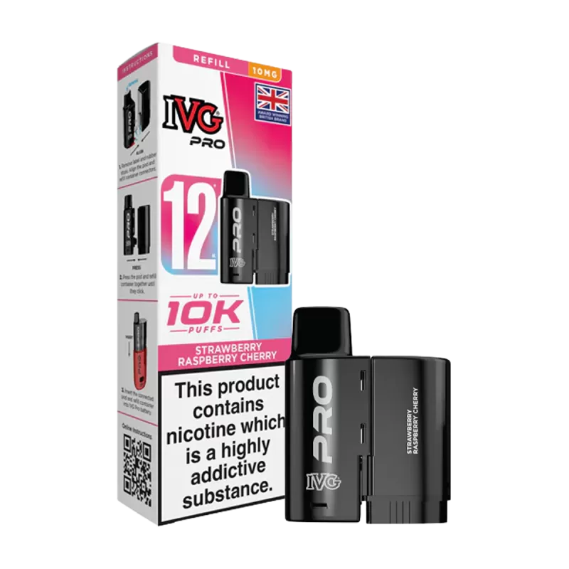 Strawberry Raspberry Cherry IVG Pro 12 Refill Pack - Ecigwizard - Image 2