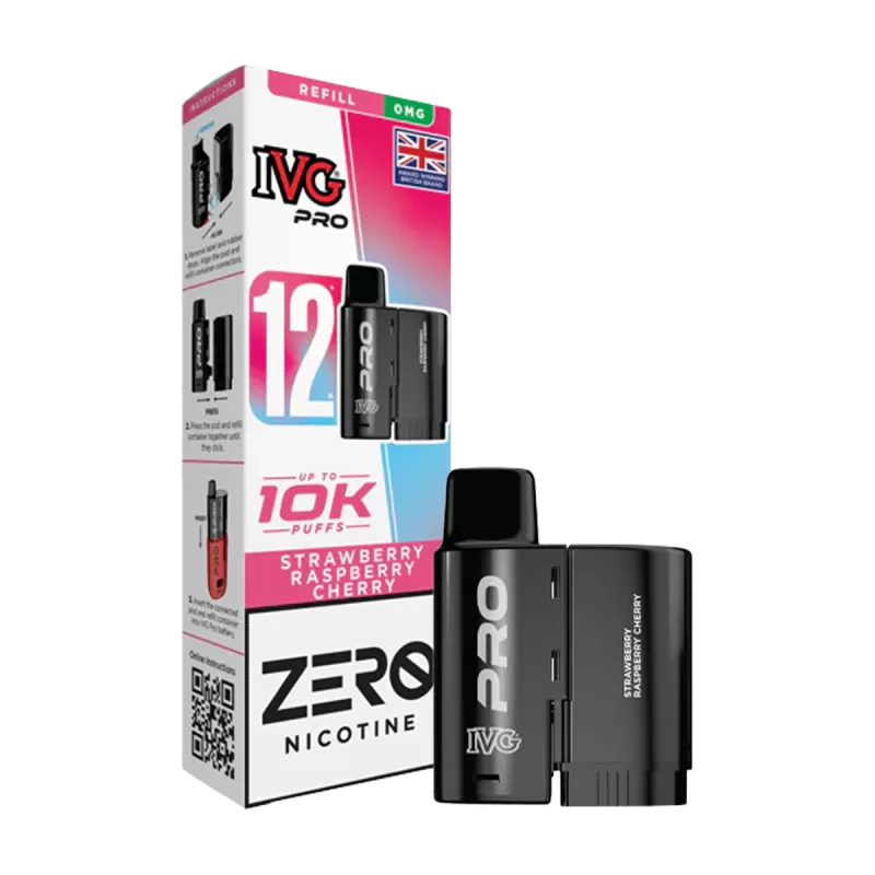 Strawberry Raspberry Cherry IVG Pro 12 Refill Pack - Ecigwizard - Image 3