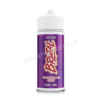 Brutal Blackcurrant Crush E-Liquid Shortfill - 100ml Bottle - 0mg Nicotine; Vape Product; Vape Product (C8A907)