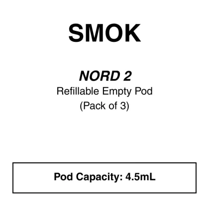 SMOK Nord 2 Replacement Pods/3 pack (No Coils) - Vapeys Co Nz