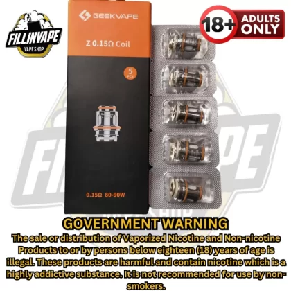 Geekvape Z-series coil for Z-Subohm tank - 5pcs/pack / 0.15ohm (80-90w)
