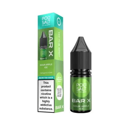 Sour Apple Ice Nic Salt E-Liquid by Pod Salt Bar X - 20 mg - High Strength