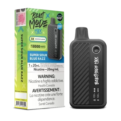 Beast Mode Max 18K Super Sour Blue Razz Disposable Vape