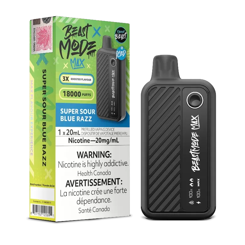 Beast Mode Max 18K Super Sour Blue Razz Disposable Vape