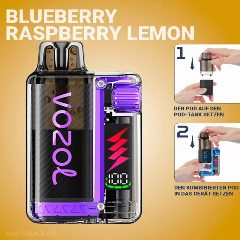 Vozol Vista Plug – Blueberry Raspberry Lemon Starter Kit - Vapebazar - Image 2