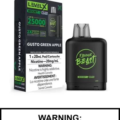 Gusto Green Apple Flavour Beast Level X Boost G2 Pods