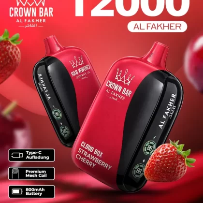Al Fakher CrownBar Vape 12000 - Strawberry Cherry