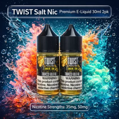 TWIST Salt Nic Premium E-Liquid 30ml 2pk - Green No. 1 (Honeydew Melon Chew) / 35mg - Vapeciga