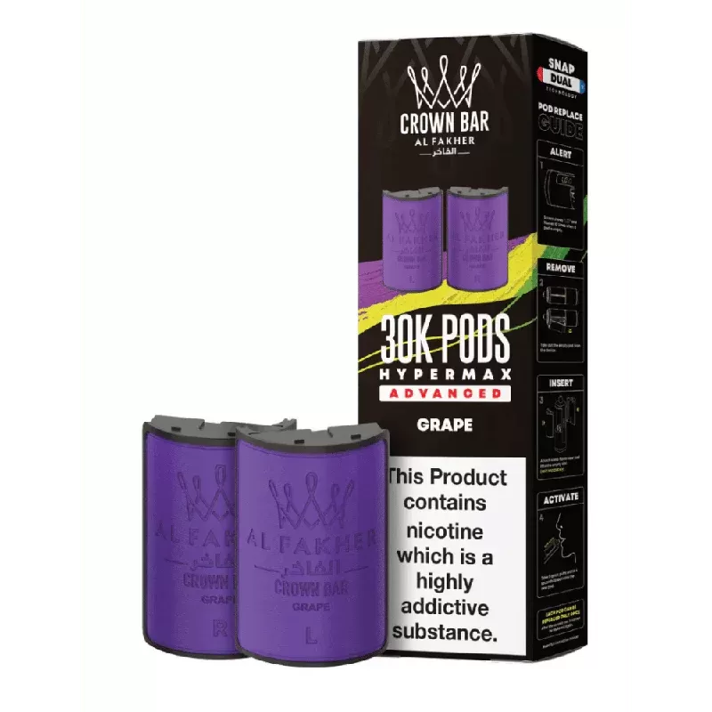 Al Fakher 30k Hypermax Prefilled Pods Grape - Strength#20mg (141A34)
