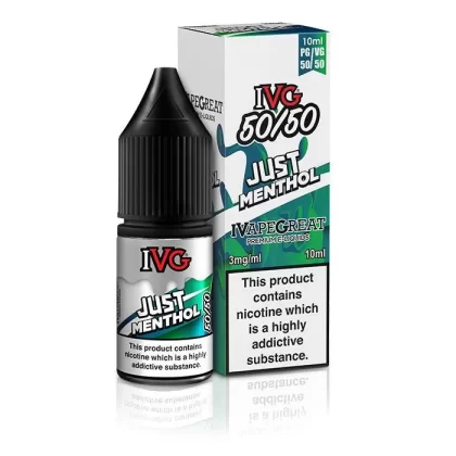 IVG 50/50 Just Menthol 10ml Nic Salt Vape Juice - Strength