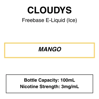 Mango – Cloudys Premium E- Liquid Freebase – 100mL - Vape Product; Vape Product