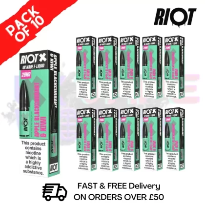 Apple Blackcurrant Kiwi Riot X Nic Salt Box Of 10