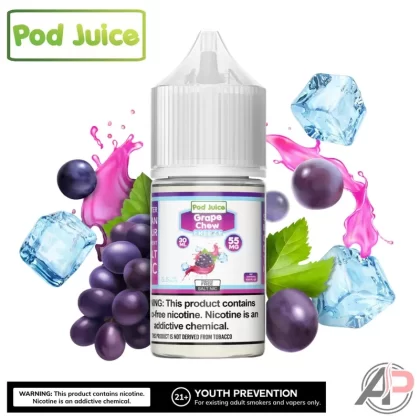 Pod Juice Grape Chew Freeze Salt Nicotine 30mL - Salt Nicotine 35mg – 30mL, Salt Nicotine 55mg – 30mL