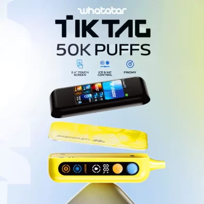 whatabar TIK TAG 50K Puff Disposable Device - 50000 Puffs - w/o Smart Screen (Cover Plate Only) / Watermelon Ice