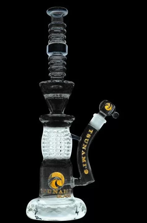 Tsunami Diamond Base Water Pipe - Title#Black>White