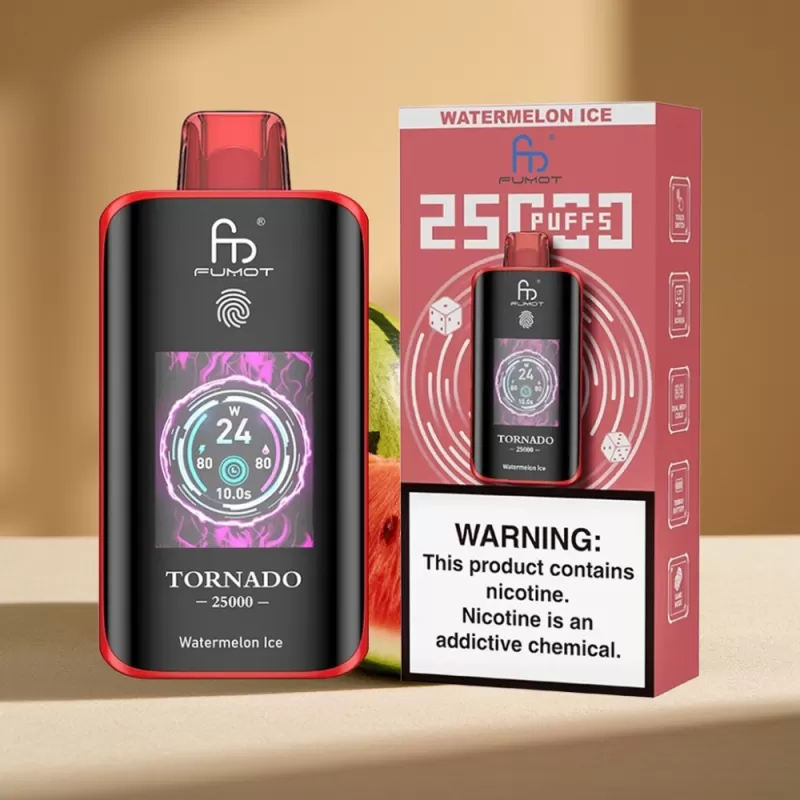 Fumot Tornado 25000 Puffs HD Screen 700mAh Watermelon Ice Disposable Vape - Image 2