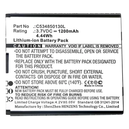 Batteries N Accessories BNA-WB-L9989 Cell Phone Battery – Li-ion, 3.7V, 1200mAh, Ultra High Capacity – Replacement for Blu C534850130L Battery