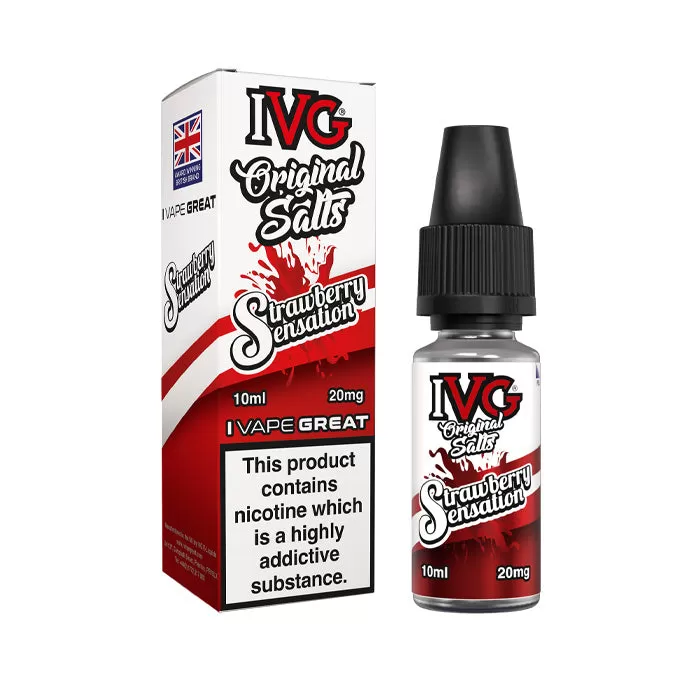 Strawberry Sensation Nic Salt E-Liquid by IVG Original - 10 mg - Medium Strength