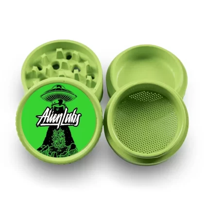 Santa Cruz Shredder Hemp 4 Piece “Alien Labs” Grinder - Color#Lime>Black