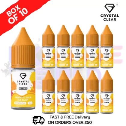 Tropical Sour ICE Blast Crystal Clear Nic Salt Box Of 10 – Only £17.99